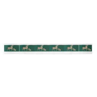 Whimsical gold mama deer and baby deer satin ribbon
