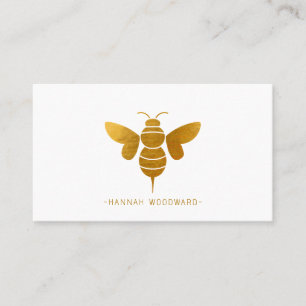 Whimsical Gold Metallic Bee Personalised  Business Card
