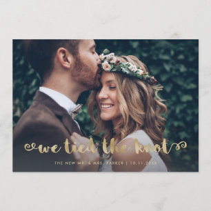 Whimsical Gold Photo Elopement Announcement