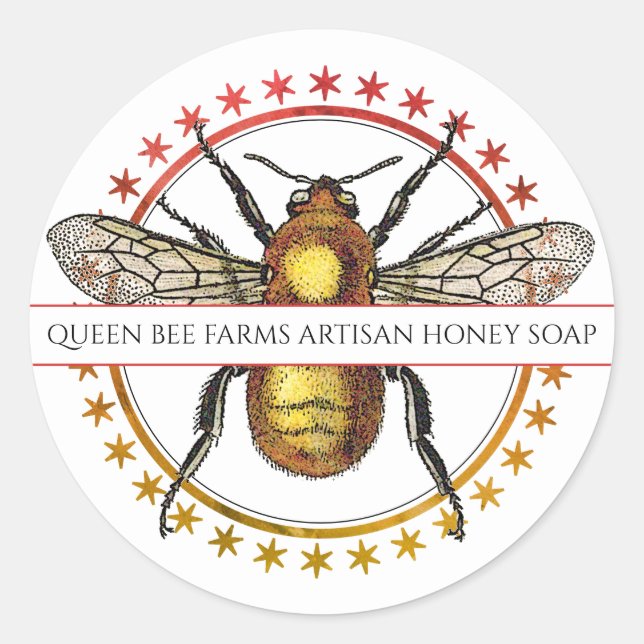 Whimsical Golden Bee Honey Soap Product Label (Front)
