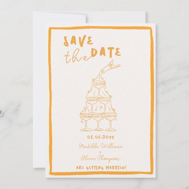 Whimsical Golden Hour Save The Date Invitation (Front)