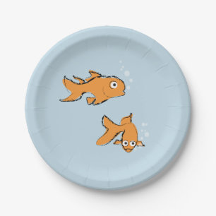 Whimsical Goldfish Paper Plate