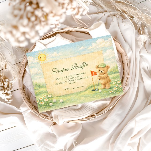 Whimsical Golf Story Diapper Raffle Enclosure Card (Creator Uploaded)