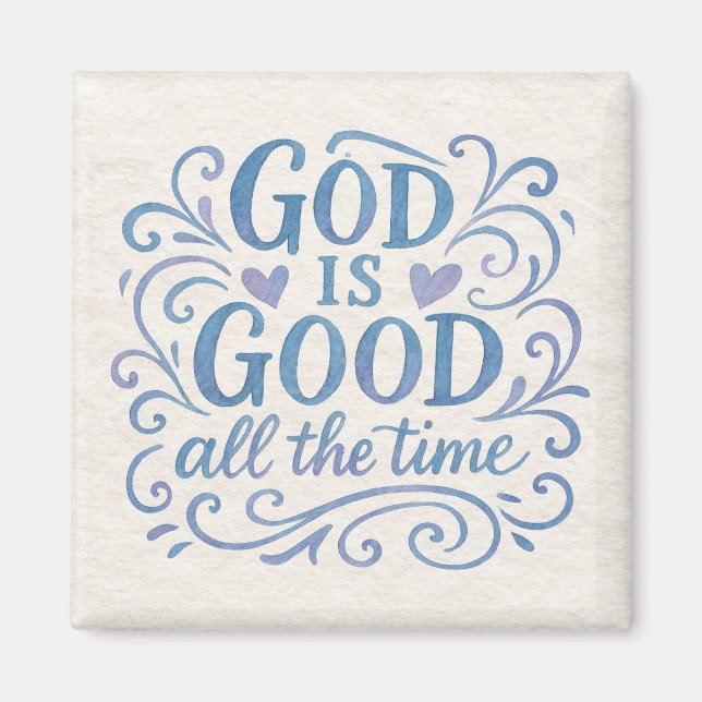 Whimsical Good is Good Typography Magnet (Front)