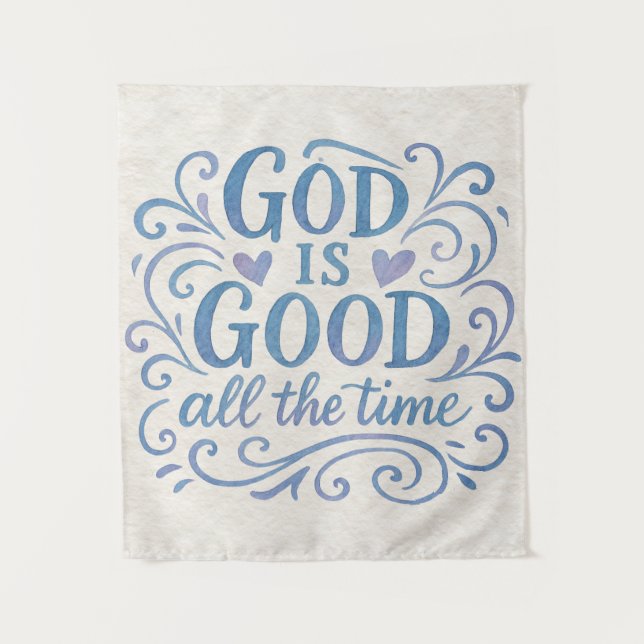 Whimsical Good is Good Typography Tapestry (Front)
