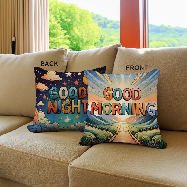 Whimsical Good Morning Throw Pillow  (Creator Uploaded)