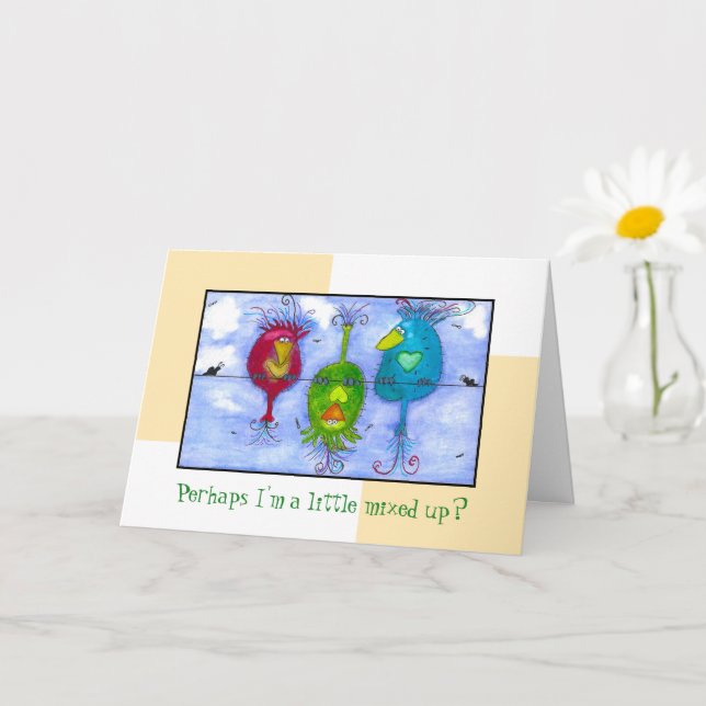 Whimsical Goofy Birds Birthday Card (Small Plant)