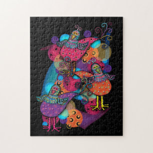 Whimsical Goofy Birds Jigsaw Puzzle