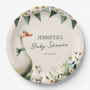 Whimsical Goose Baby Shower Paper Plates