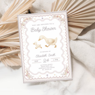 Whimsical Goose Boho Gender Neutral Baby Shower Invitation