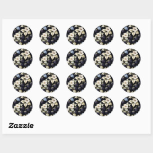 Whimsical Gothic Blackberry Botanical Garden Classic Round Sticker