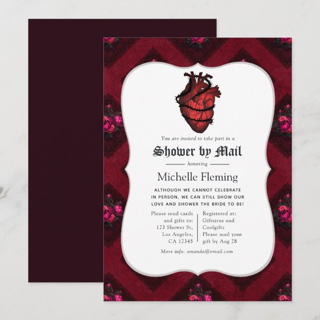 Whimsical Gothic Bridal Shower by Mail Invitation (Front/Back)