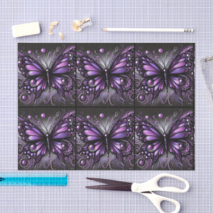 Whimsical Gothic Butterfly Purple Decoupage Tissue Paper