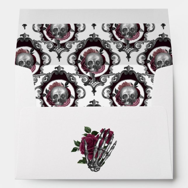 Whimsical Gothic Halloween Wedding Envelope (Back (Bottom))