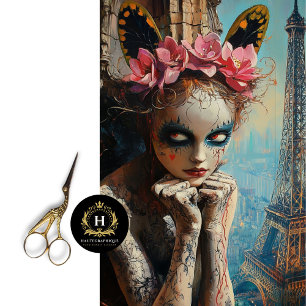 Whimsical Gothic Paris Gargoyle Decoupage  Tissue Paper