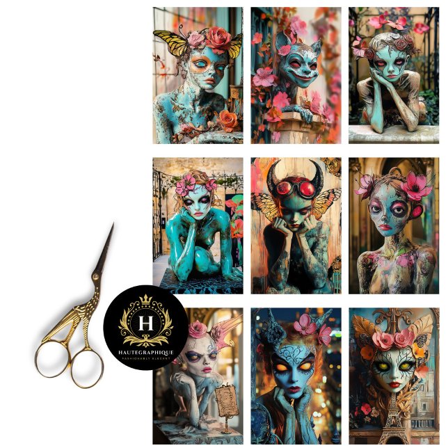 Whimsical Gothic Paris Gargoyle Decoupage  Tissue Paper (Creator Uploaded)