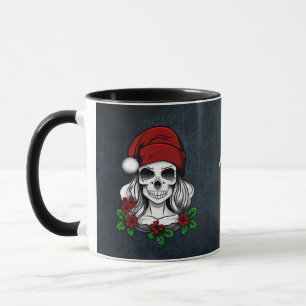 Whimsical Gothic Santa Skull Christmas Mug