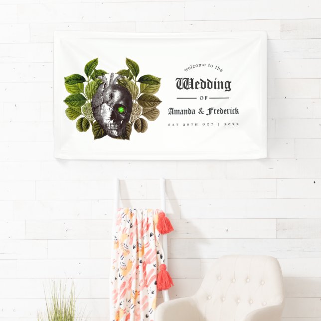 Whimsical Gothic Wedding Welcome Banner (Insitu)