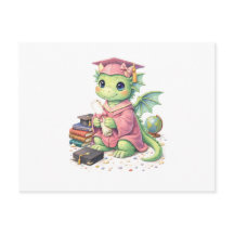 Whimsical Graduate Dragon with Diploma