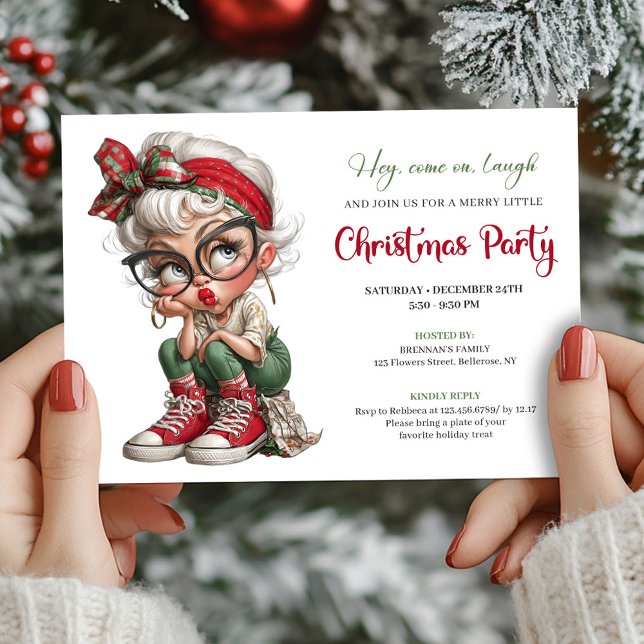 Whimsical Grandma Holiday Cartoon Event Invite (Whimsical Grandma Holiday Cartoon Event Invite)