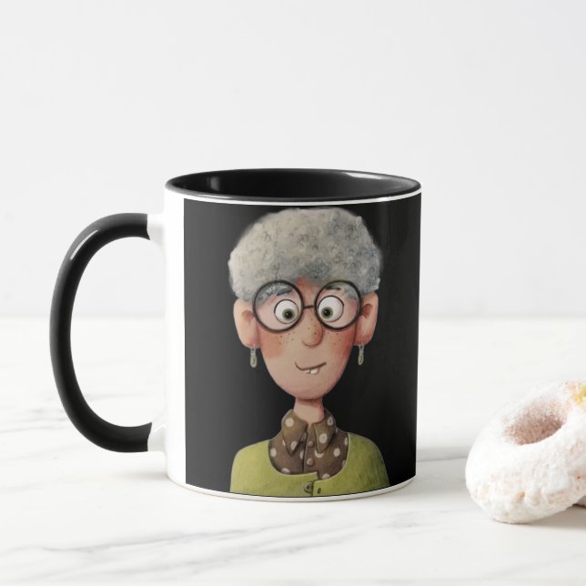Whimsical Grandma – Kind Ones Vintage Elegance Mug (With Donut)