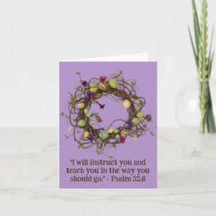 Whimsical Grapevine Floral Wreath Religious Blank Card