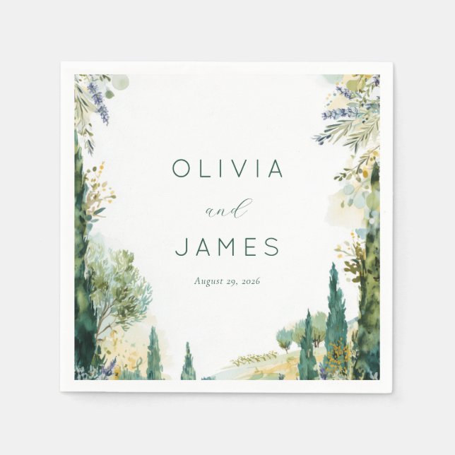 Whimsical Green Botanical Napkin (Front)