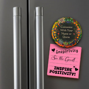 Whimsical Green Floral Fun Customise your Own Magnet