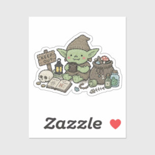 Whimsical Green Goblin Fantasy Laptop Journal Deco