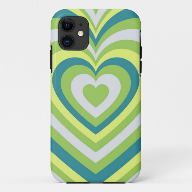 Whimsical Green Heart Playful Valentine’s Day Gift Case-Mate iPhone Case (Back)