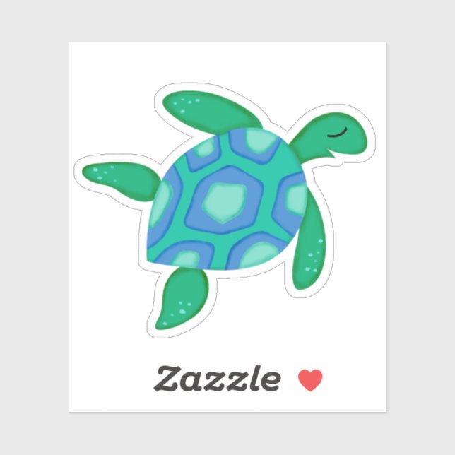 Whimsical Green Sea Turtle (Sheet)