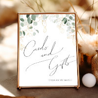 Whimsical Greenery and Gold | Cards and Gifts Sign