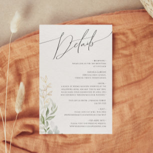 Whimsical Greenery and Gold Details Enclosure Card