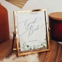 Whimsical Greenery and Gold | Guest Book Sign