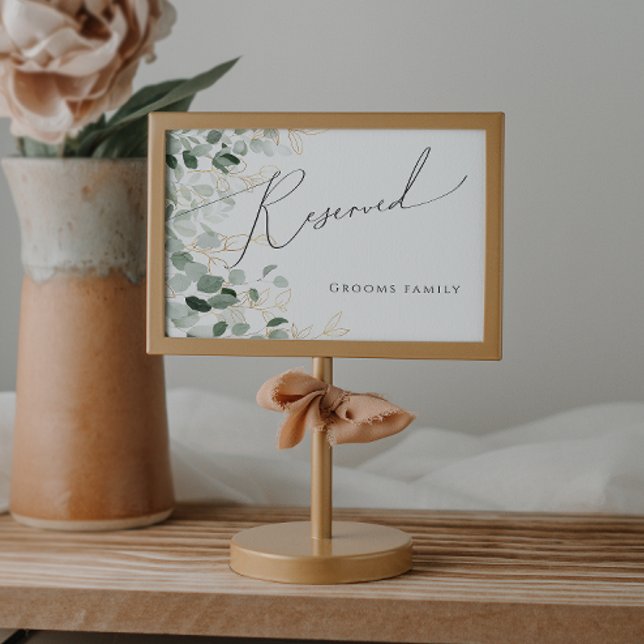 Whimsical Greenery and Gold | Reserved Sign (Creator Uploaded)