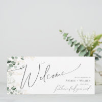 Whimsical Greenery and Gold | Seating Chart Header