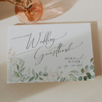 Whimsical Greenery and Gold | Wedding Guestbook