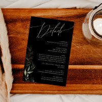 Whimsical Greenery Black and Gold Details