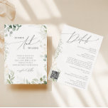 Whimsical Greenery Gold QR Code All In One Wedding Invitation<br><div class="desc">Step into a world of enchantment with our whimsical greenery gold QR code all in one wedding invitation, perfect for your botanical spring boho wedding. Adorned with sage green eucalyptus and gold accents, this invitation exudes elegance and modern whimsy. Imagine strolling through a magical summer garden, surrounded by the soothing...</div>