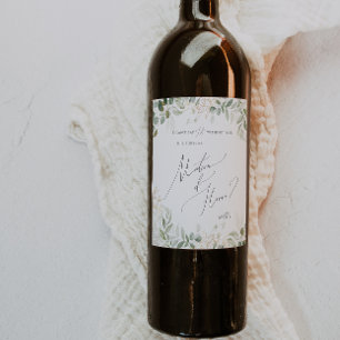 Whimsical Greenery Matron Of Honour Proposal Wine Label
