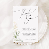 Whimsical Greenery Reception Table Thank You Card