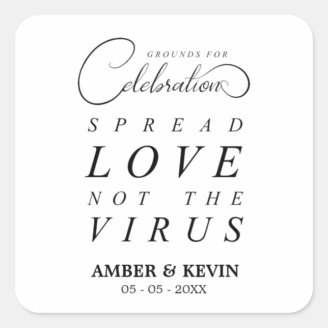 Whimsical Ground for Celebration Sanitizer Wedding Square Sticker (Front)