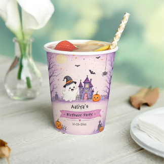 Whimsical Halloween Birthday Party Paper Cups