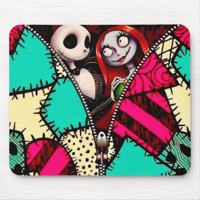 Whimsical Halloween Couple Mouse Mat (Front)