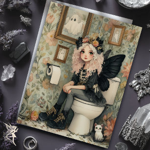 Whimsical Halloween Fairy and Cat Decoupage Tissue Paper