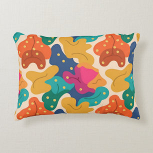 Whimsical Halloween Fall Leaves Seamless Pattern Decorative Cushion