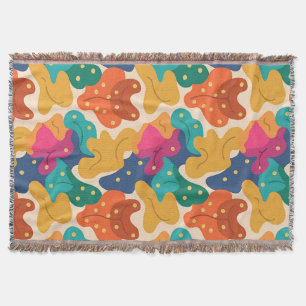 Whimsical Halloween Fall Leaves Seamless Pattern  Throw Blanket