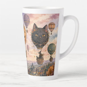 Whimsical Halloween Fantasy Hot Air Balloon Latte Mug