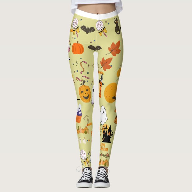 Whimsical Halloween Fun Leggings (Front)
