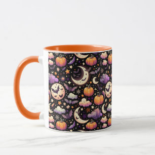 Whimsical Halloween Night Sky Pattern Mug